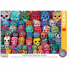 1000 pieces puzzle: Traditional Mexican skulls
