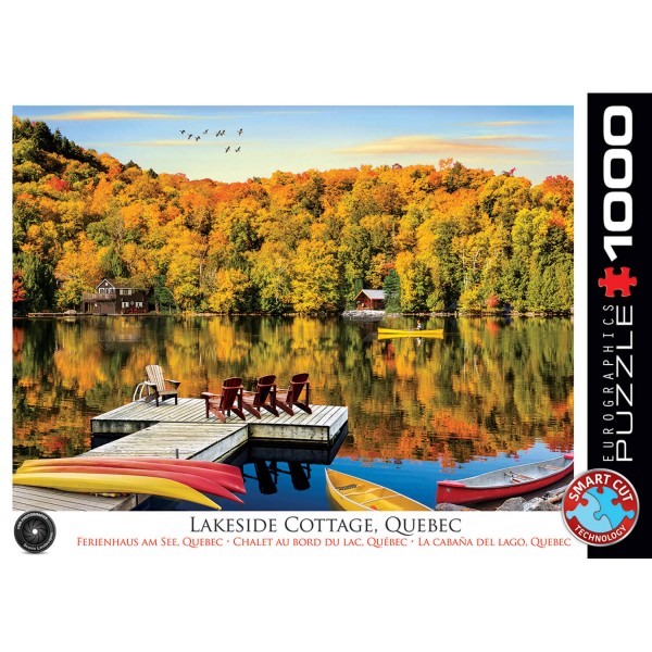 Puzzle 1000 pièces : Chalet au bord du lac, Québec - EuroG-6000-5427