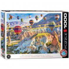 Puzzle mit 1000 Teilen: Heißluftballons über Kappadokien