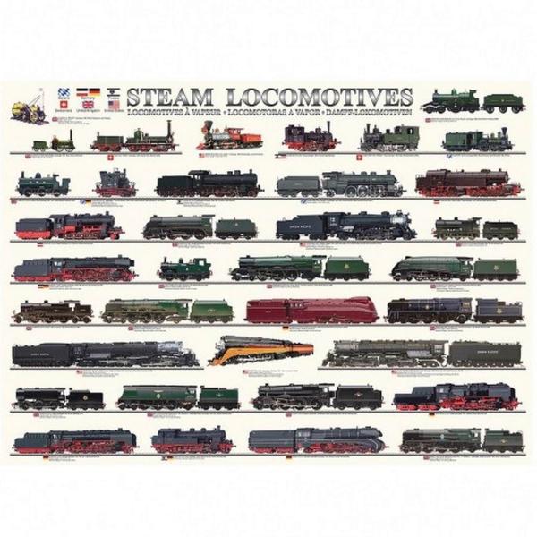 1000 pieces puzzle: Steam locomotives - EuroG-6000-0090