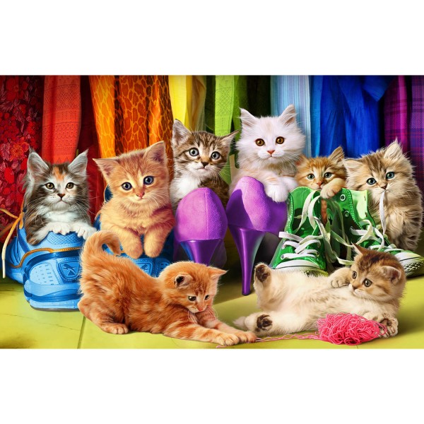 Puzzle 1000 pièces : Chatons arc-en-ciel - EuroG-6000-5543