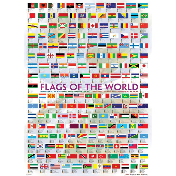 Puzzle 1000 pièces : Les drapeaux du monde - EuroG-6000-0128