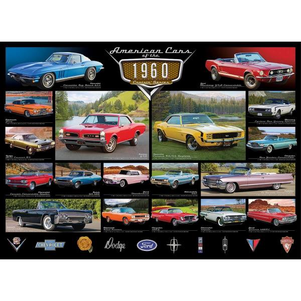 Puzzle 1000 pièces : Les voitures américaines des années 1960 - EuroG-6000-0677