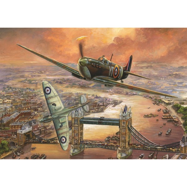 Puzzle 1000 pièces : Spitfire Over London - Diset-11126