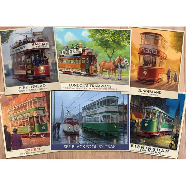 1000 piece puzzle : Vintage Trams   - Falcon-11367