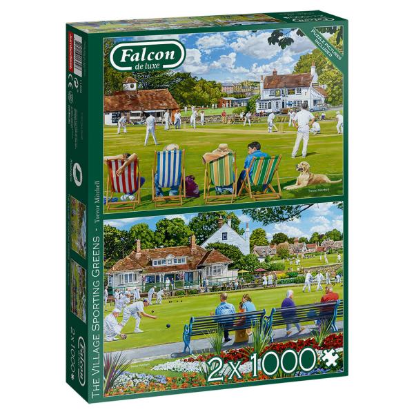 2 x 1000 pieces puzzle : The Village Sporting Greens  - Diset-11309