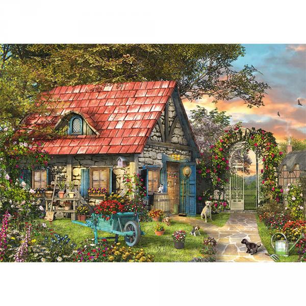 2 x 1000 Teile Puzzle: Cottage Woodland - Diset-11294