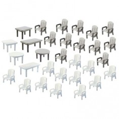 Modélisme HO : Accessoires de décor : Tables et chaises de jardin