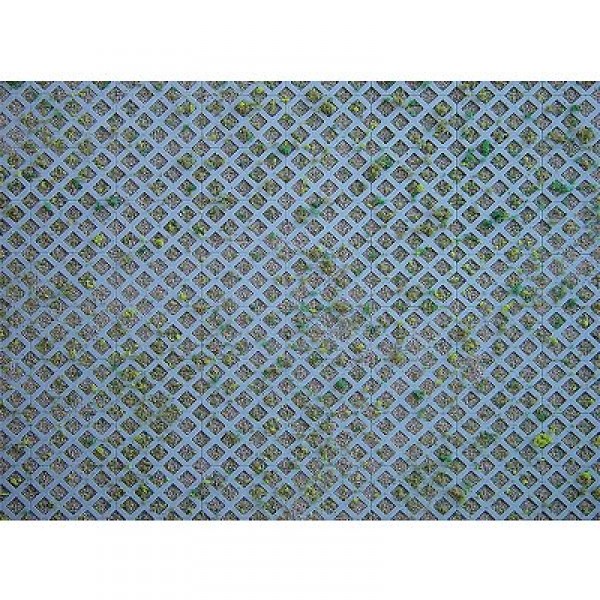 Modélisme HO : Plaque de mur : Briques perforées en losanges avec herbe - Faller-170625
