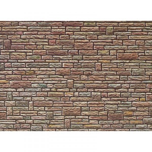 Modélisme HO : Plaque de mur : Grès vert jaune brun - Faller-170604