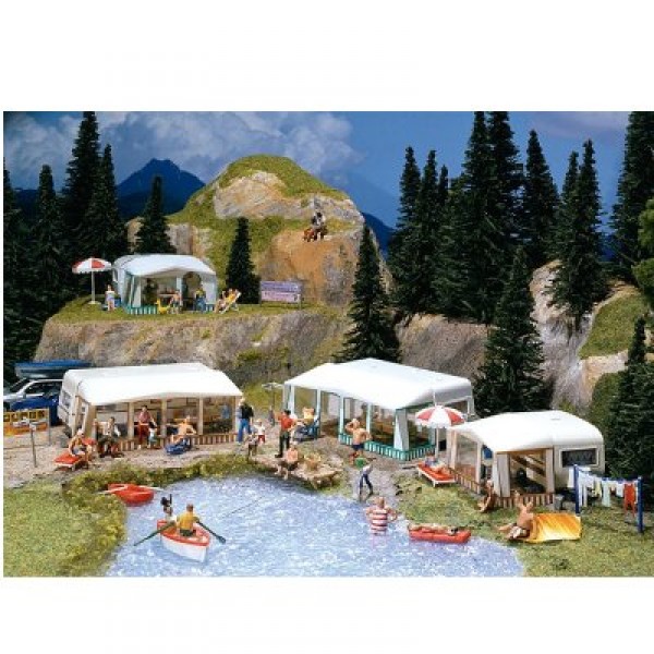 Modélisme HO : Accessoires de décor : Kit de caravanes de camping - Faller-130503