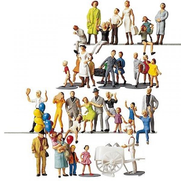 Modélisme HO : Figurines : Set 36 pièces : Visiteurs de kermesse - Faller-153006