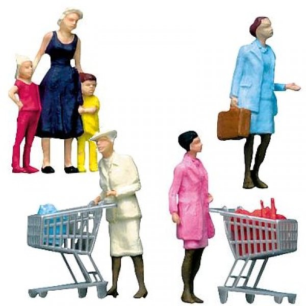 Modélisme HO : Figurines : Set clients au supermarché - Faller-151035