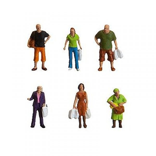 Modélisme HO : Figurines : Set en faisant les courses - Faller-153042