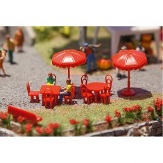 HO model making: Decorative accessories: Parasols, tables, benches