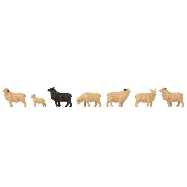 Modelado N : Conjunto de figuras en miniatura con efectos de sonido: ovejas - Faller-F272801