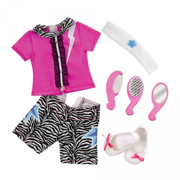 Coffret tenue pour poupée Nancy : Chemise rose avec short zébré - Famosa-700011266-2