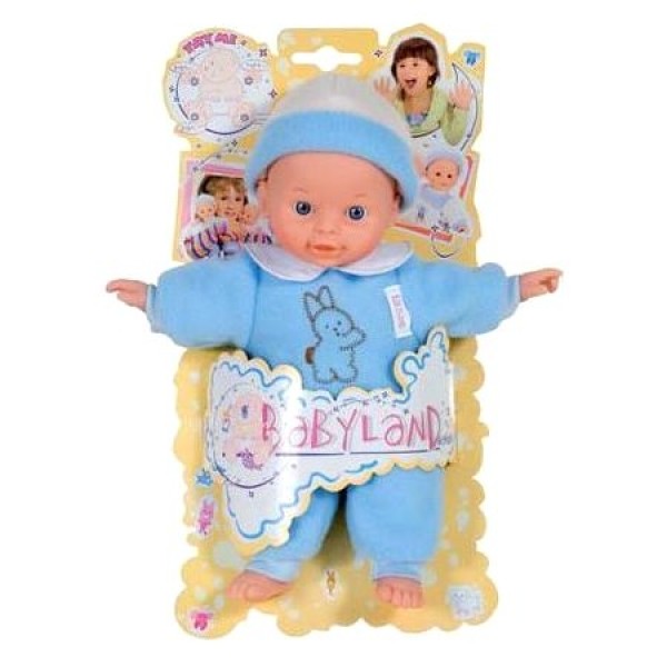 Poupon à fonctions Babyland 25 cm : Bébé blanc pyjama bleu - Famosa-700008232-T12765