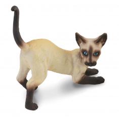Figurine Chat : Chat Siamois Stretching 