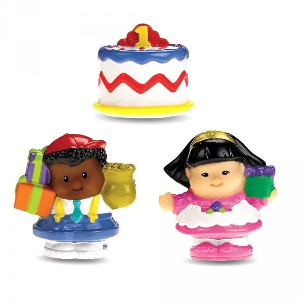 Figurines Little People : Tube avec deux figurines et un accessoire : Anniversaire - Fisher-Price-B3254-N0724