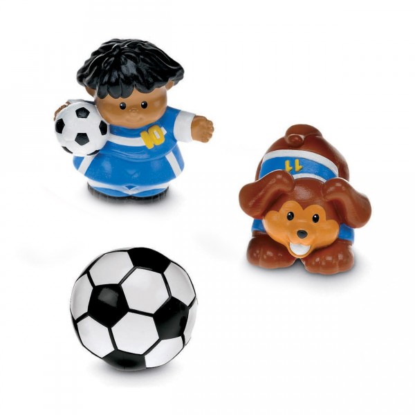Figurines Little People : Tube avec deux figurines et un accessoire : Football - Fisher-Price-B3254-P0130