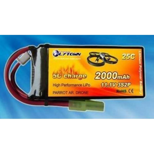 Batterie double duree vol 2000mAh + Chargeur Esky  Ar.Drone V2 - FLT-2000-CHARG