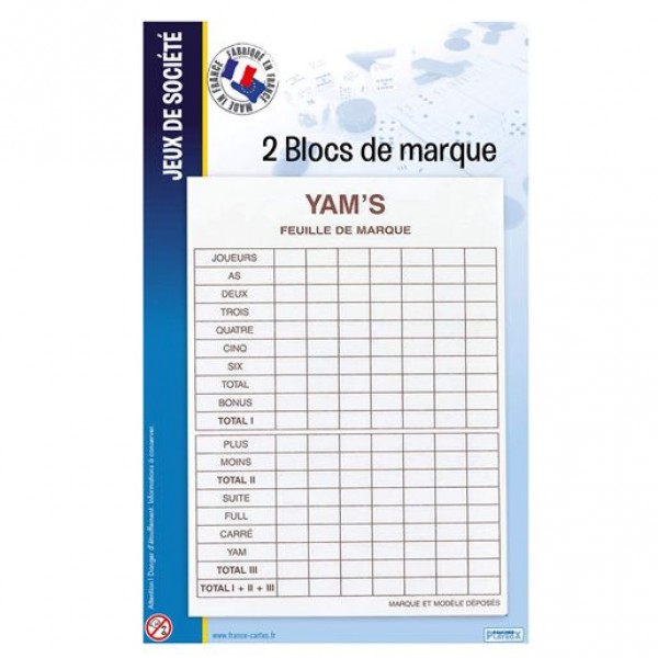 Blocs de marque Yam's - FranceCartes-58000