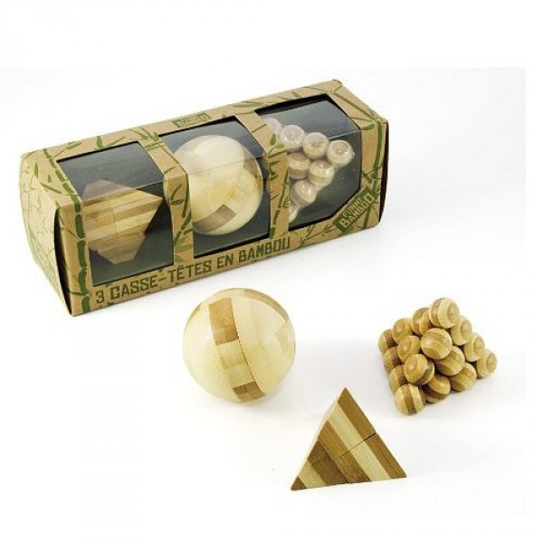 Casse-tête en bois : Coffret cadeau 3 casse-têtes - FranceCartes-CB1001