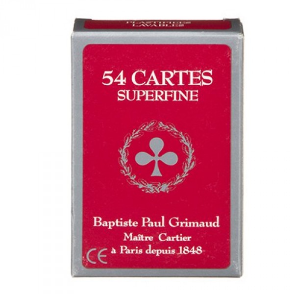 Jeu de 54 cartes Grimaud Superfine : Rouge - FranceCartes-390516R