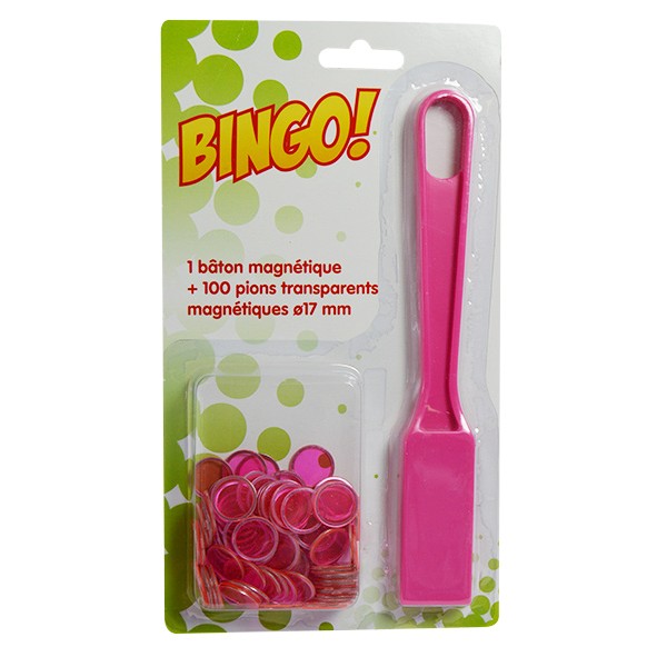 Kit bingo : 100 jetons et 1 bâton magnétique - FranceCartes-527854
