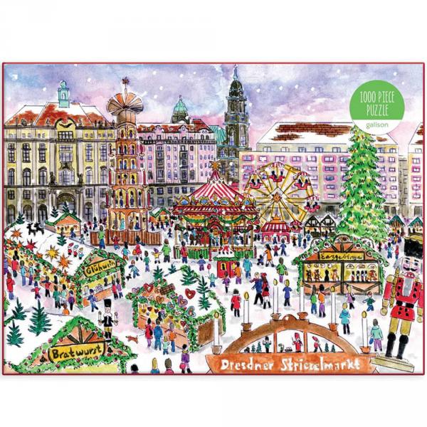 Puzzle 1000 pièces : Marché de Noël, Michael Storrings - Galison-36676