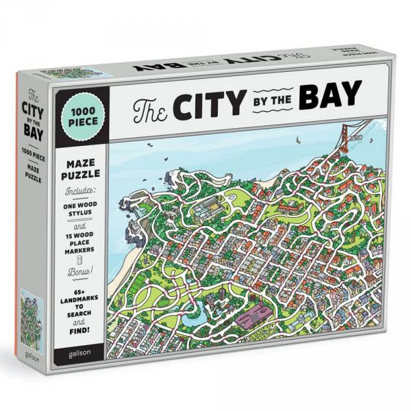 Puzzle Labyrinthe 1000 pièces : La ville au bord de la baie - Galison-37200