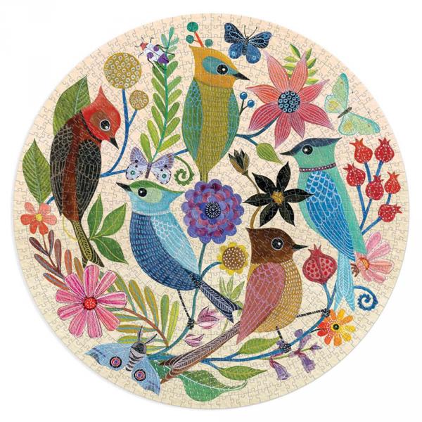 Puzzle rond 1000 pièces : Cercle des amis oiseaux - Galison-37315