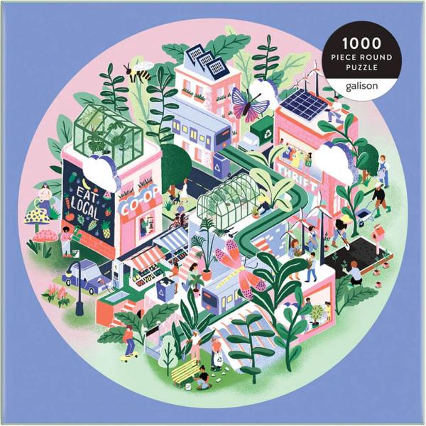 Puzzle rond 1000 pièces : Ville verte - Galison-37326