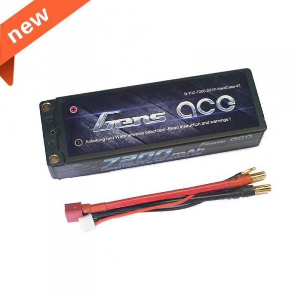 GENS ACE 7200mAh 7.4V 70C 2S1P Hardcase Car LiPo Battery Pack 47# EFRA&BRCA approval - B-70C-7200-2S1P-HardCase-47