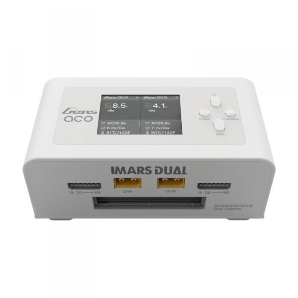 GensAce Imars Dual Channel AC200W / DC300W Smart Balance RC Chargeur - Europe Blanc - GEA200WDUAL-EW