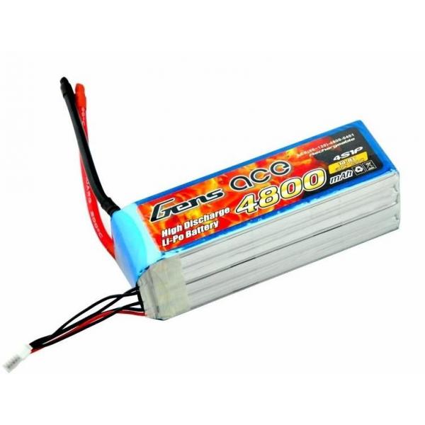 Gens ace  4800mAh  14.8V 60C 4S1P Lipo Pack - B-60-120C-4800-4S1P