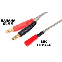 Cordon de chargePro Banana 4mm - BEC - 40 cm - Cable Plat Silicone 22AWG