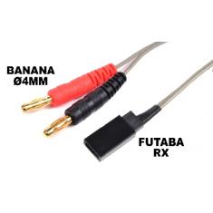 Cordon de charge futaba Banana 4mm - 40 cm - Cable Plat Silicone 22AWG