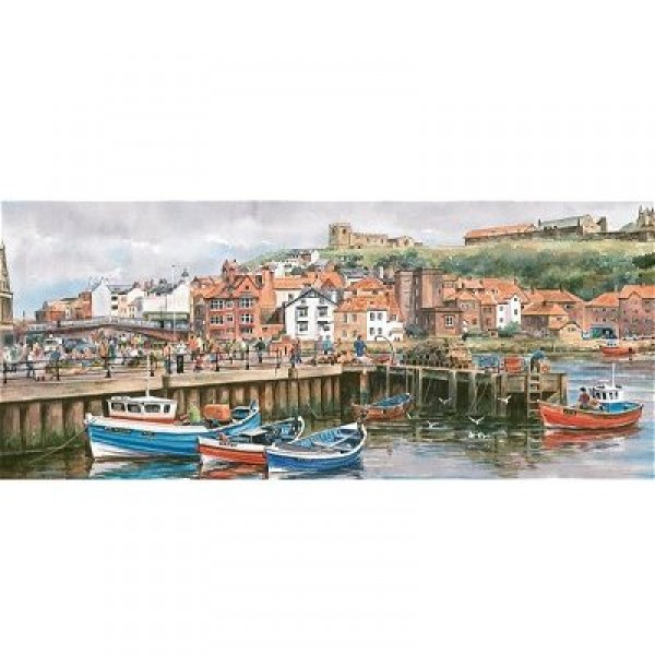 Puzzle 636 pièces panoramique - Port de Whitby - Gibsons-G374
