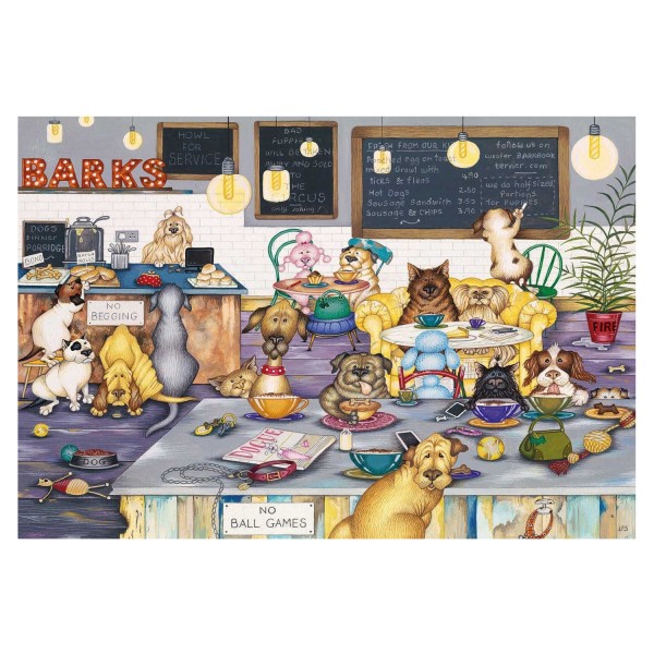 Puzzle 1000 pièces : Linda Jane Smith : Les chiens au café - Gibsons-G6182