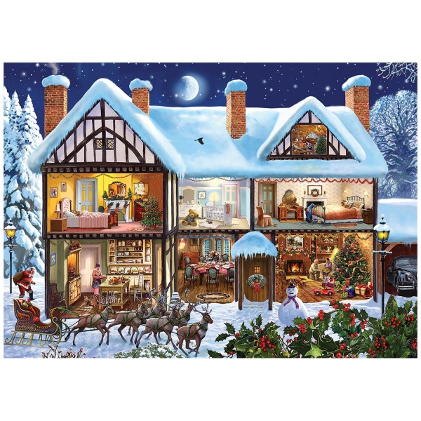 Puzzle 1000 pièces Steve Crisp : La tournée du Père Noël - Gibsons-G6155