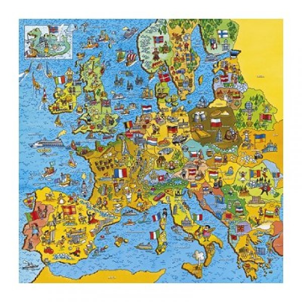 Puzzle 200 pièces - Carte de l'Europe - Gibsons-G1010