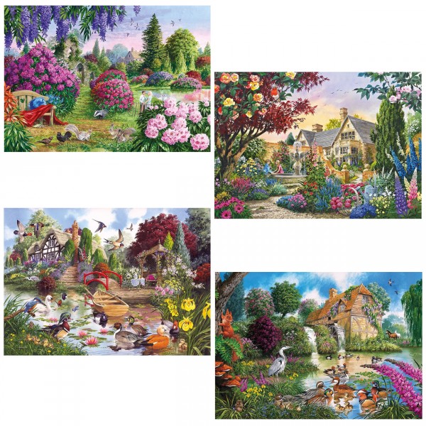 Puzzle 4 x 500 pièces : Faune et flore de nos campagnes - Gibsons-G5025
