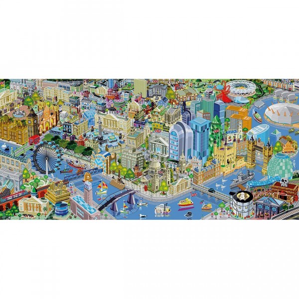 Puzzle 636 pièces panoramique : Londres vue du ciel - Gibsons-G4023