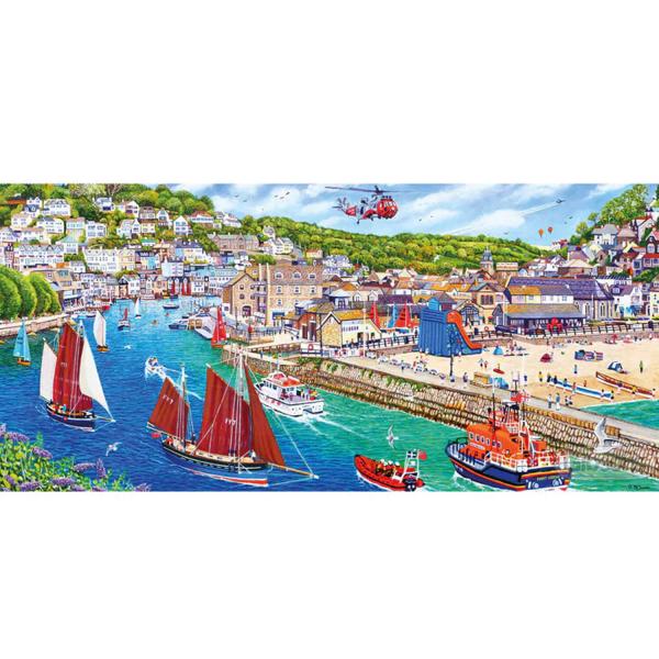 Puzzle 636 pièces panoramique : Port de Looe - Gibsons-G4054