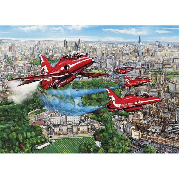 Puzzle 1000 pièces : Flèches rouges survolant Londres - Gibsons-G6335