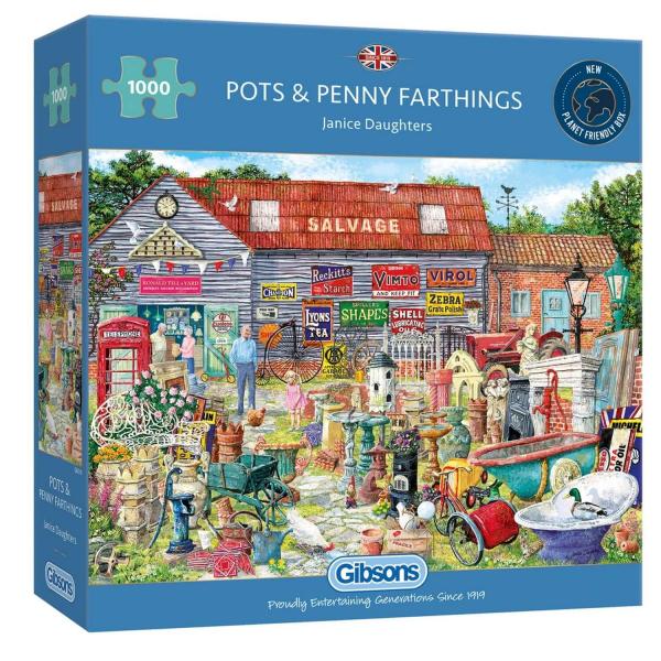 Puzzle 1000 pièces : Pots & Penny Farthings - Gibsons-G6318