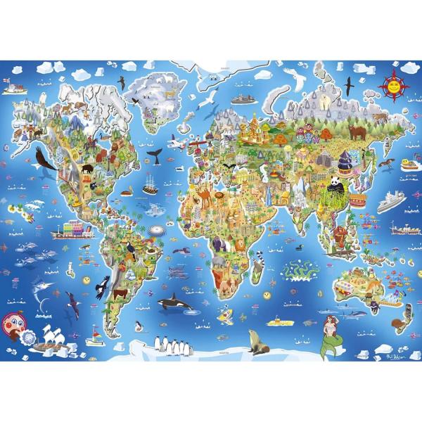 Puzzle 250 pièces : Carte du Monde - Gibsons-G1050