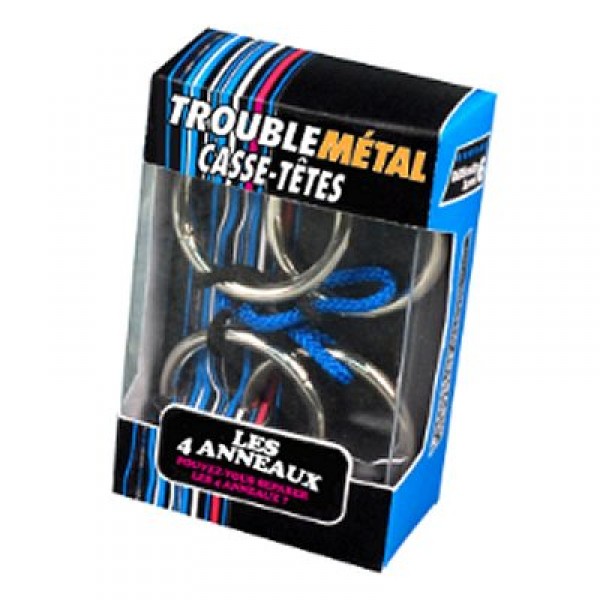 Casse-tête en métal Trouble Métal : Les 4 anneaux - Gigamic-PPM6